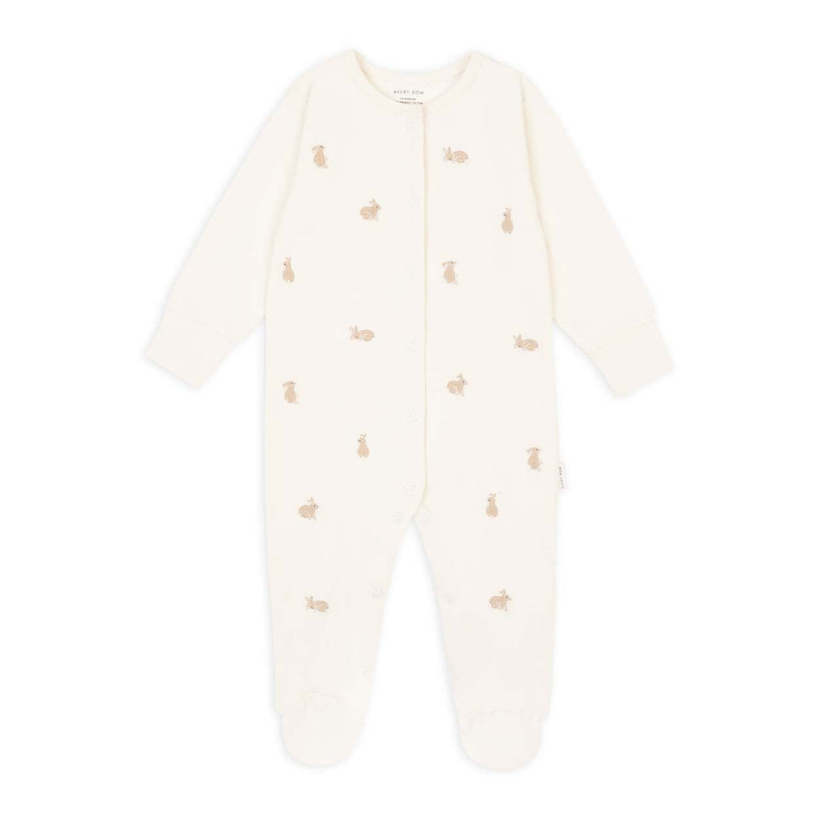 Embroidered Sleepsuit - Bunnies