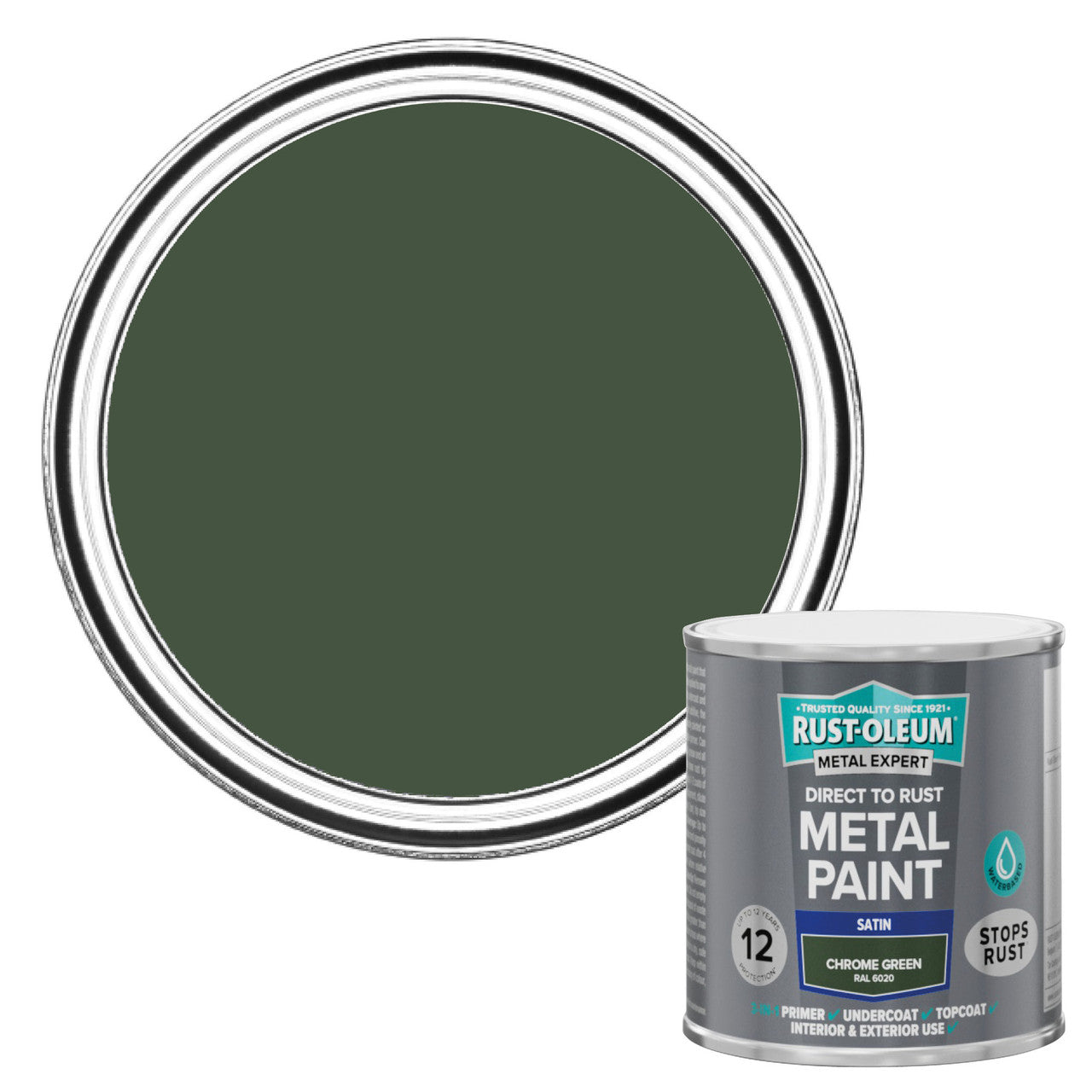 Metal Expert Satin Direct-to-Rust Paint - Chrome Green 250ml