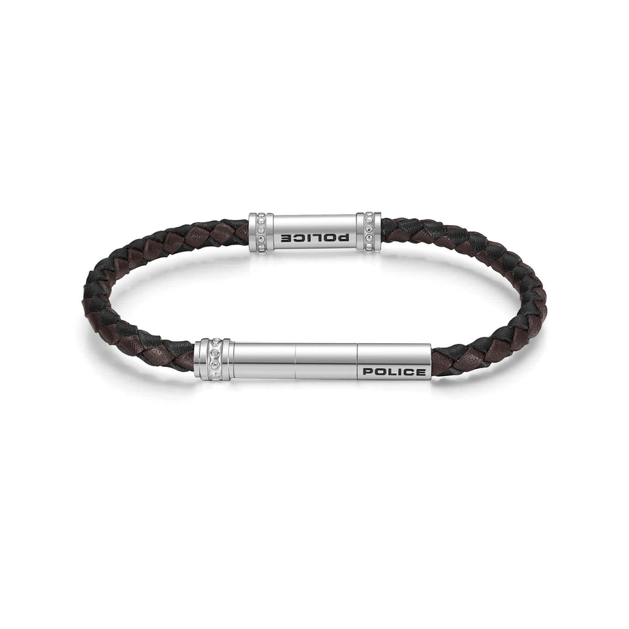 Police Herren Armband Leder Braun/Schwarz Herrenarmband Lederarmband Herren Schmuck Lederarmband Herren Lederband