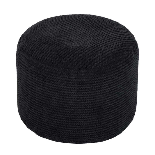 Kids Bean Bag Footstool Round Beanbag Footrest Indoor Pouffes Soft Toddler Bean Bag Leg rest - Black