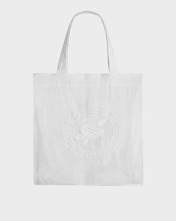 Vilebrequin - Bolso Tote De Lino Turtle - Beach Bag - Babel - White - Size OSFA