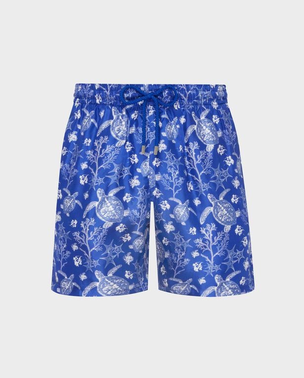 Vilebrequin - Men Silk Bermuda Shorts X-ray Turtles - Bermuda - Bilkbot - Blue - Size XXL