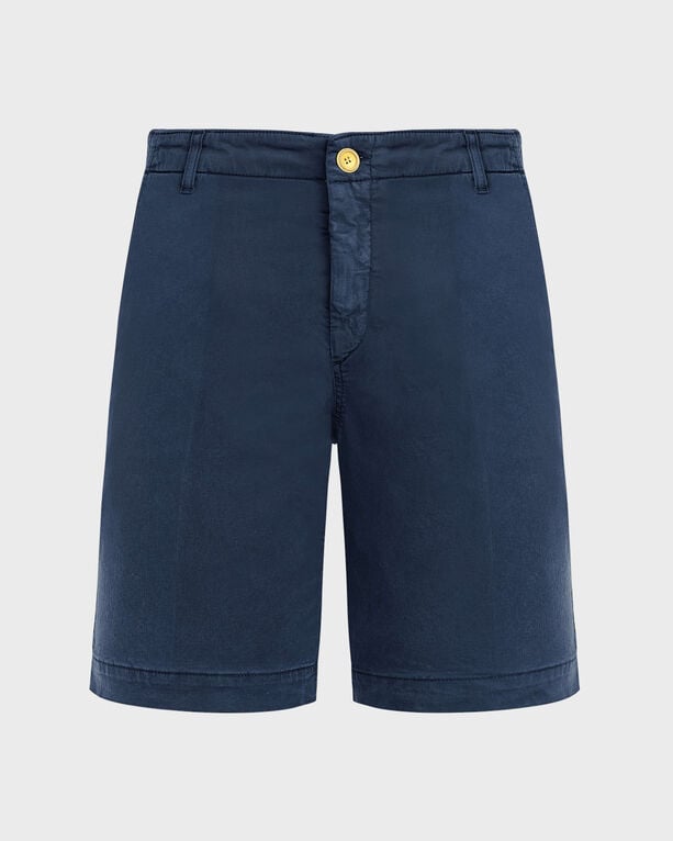 Vilebrequin - Men Satin Cotton Bermuda Shorts Solid - Bermuda - Belin - Blue - Size XXXL