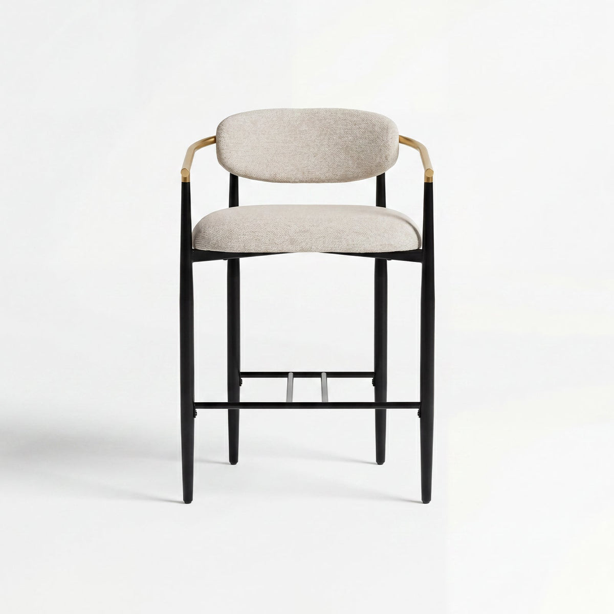 COLAMY MATRIX 25.5" Counter Height Bar Stools with Arms - Camel / Set of 2