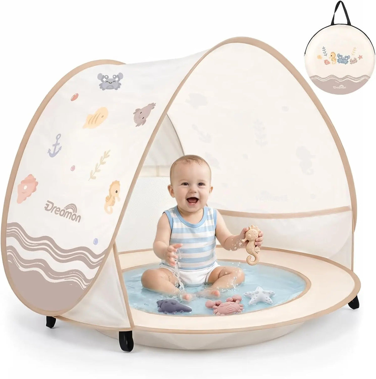 Pop-Up Beach Tent with Baby Pool – UV Protection Tent for Beach, Garden & Outdoor