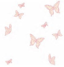 9FT REMOVABLE VINYL - Barbie Butterflies - PINK ON WHITE