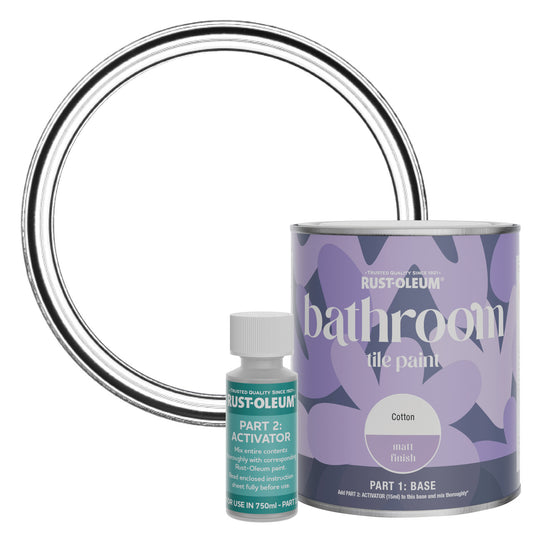 Rust-Oleum White Matt Bathroom Tile Paint - Cotton 750ml