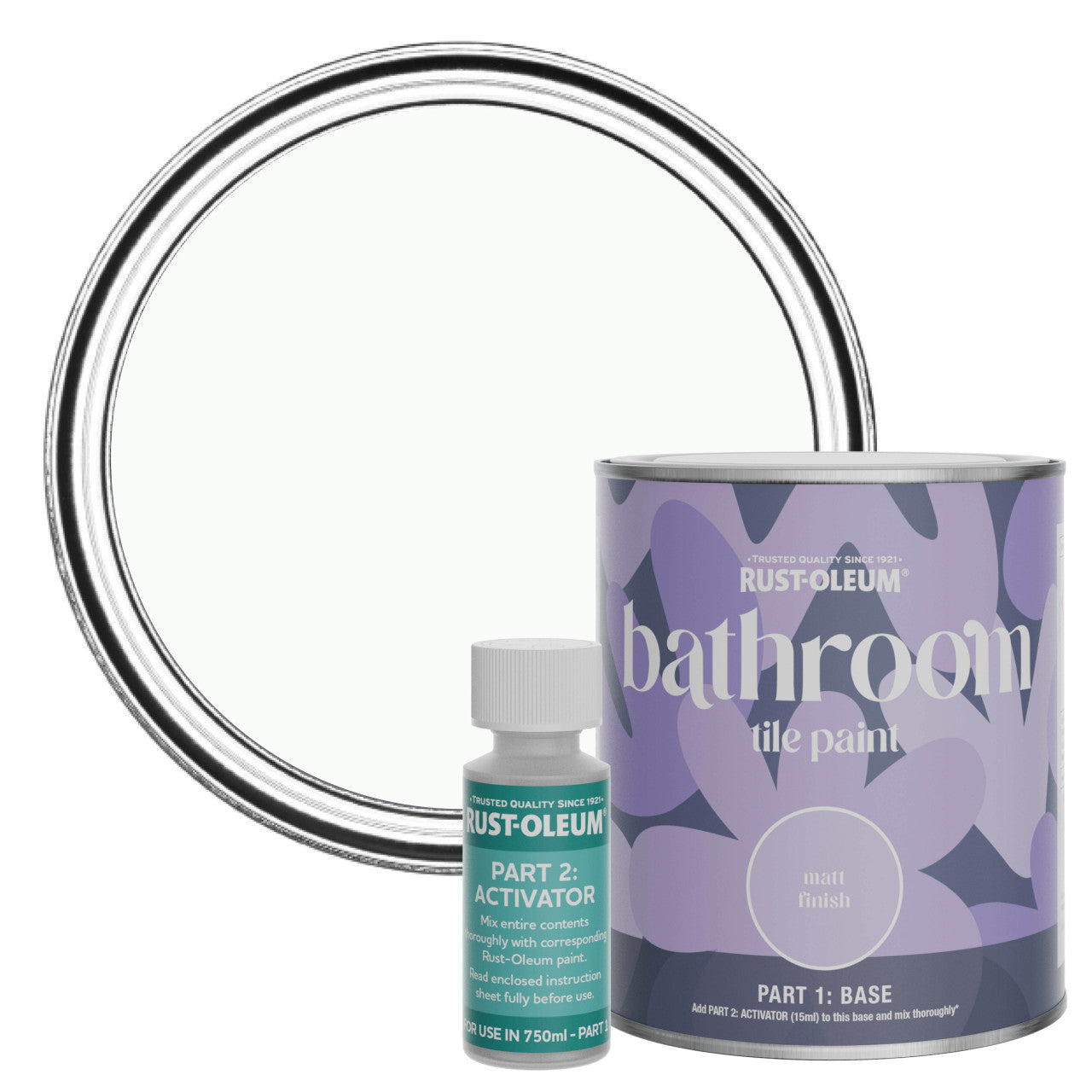 Rust-Oleum White Matt Bathroom Tile Paint - Moonstone 750ml