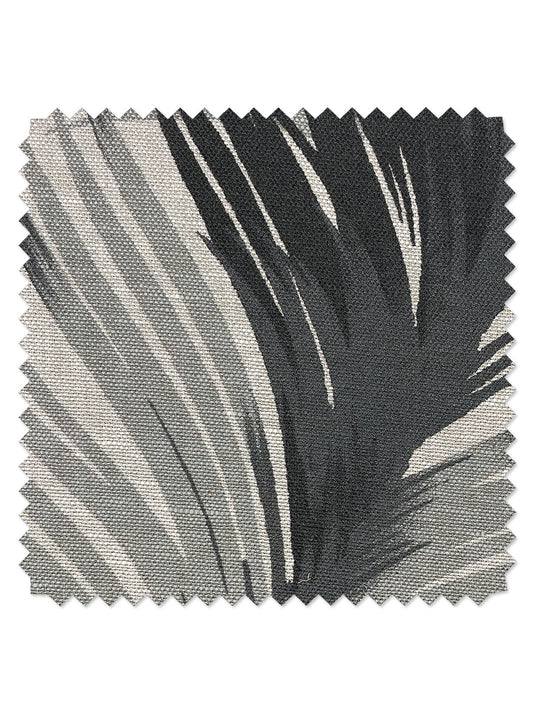 'Belafonte Palm' Flax Linen Fabric by Nathan Turner - Black - FLAX LINEN / YARD