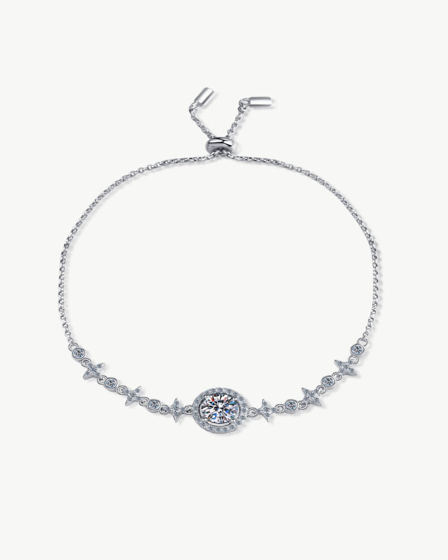 1 Carat Diamond Adjustable Round Charm Bracelet - Show You The Way