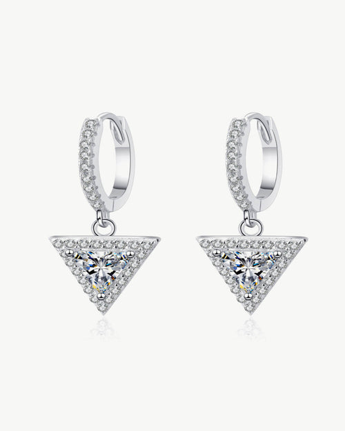 1 Carat Diamond Drop Earrings - Triangle