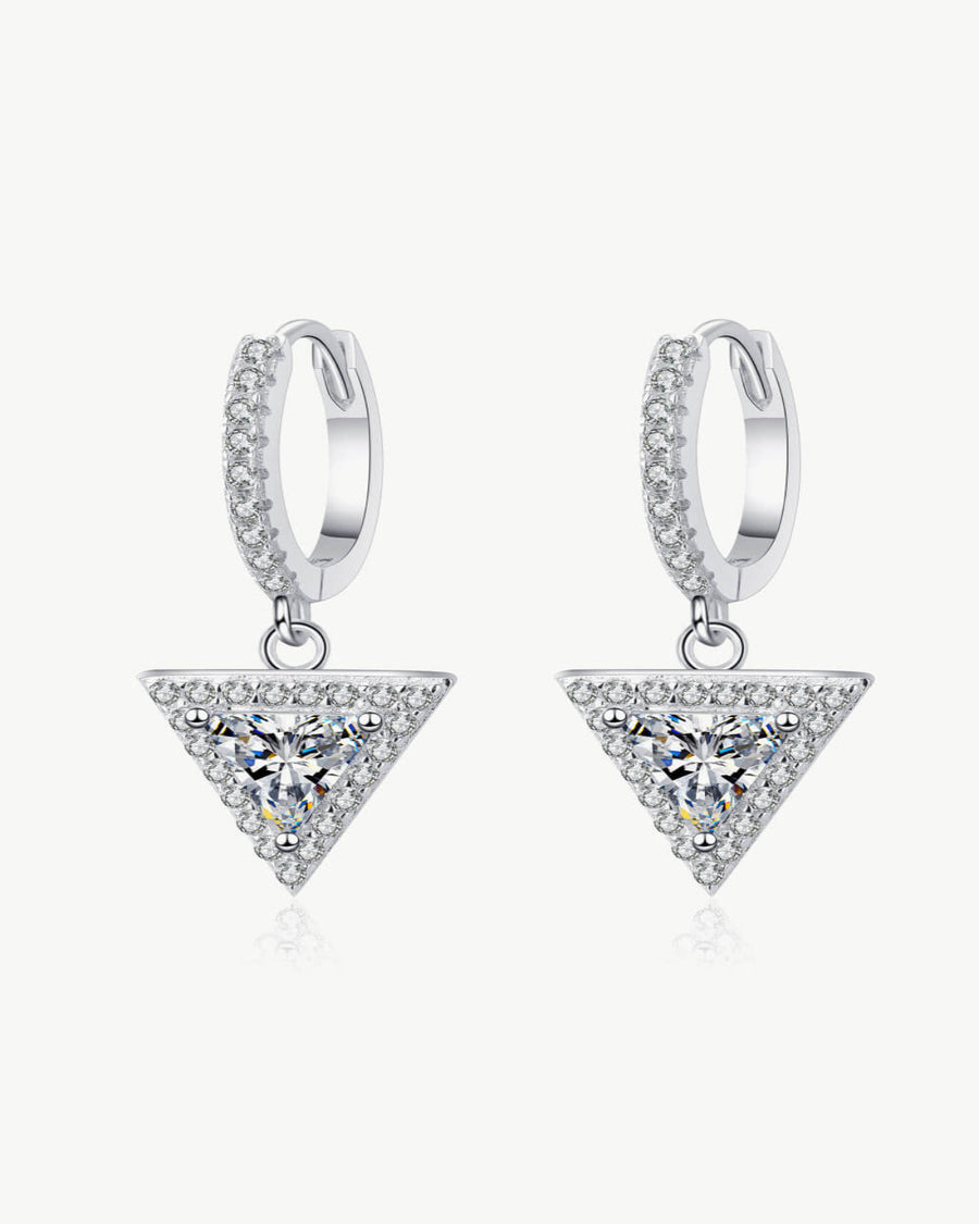 1 Carat Diamond Drop Earrings - Triangle