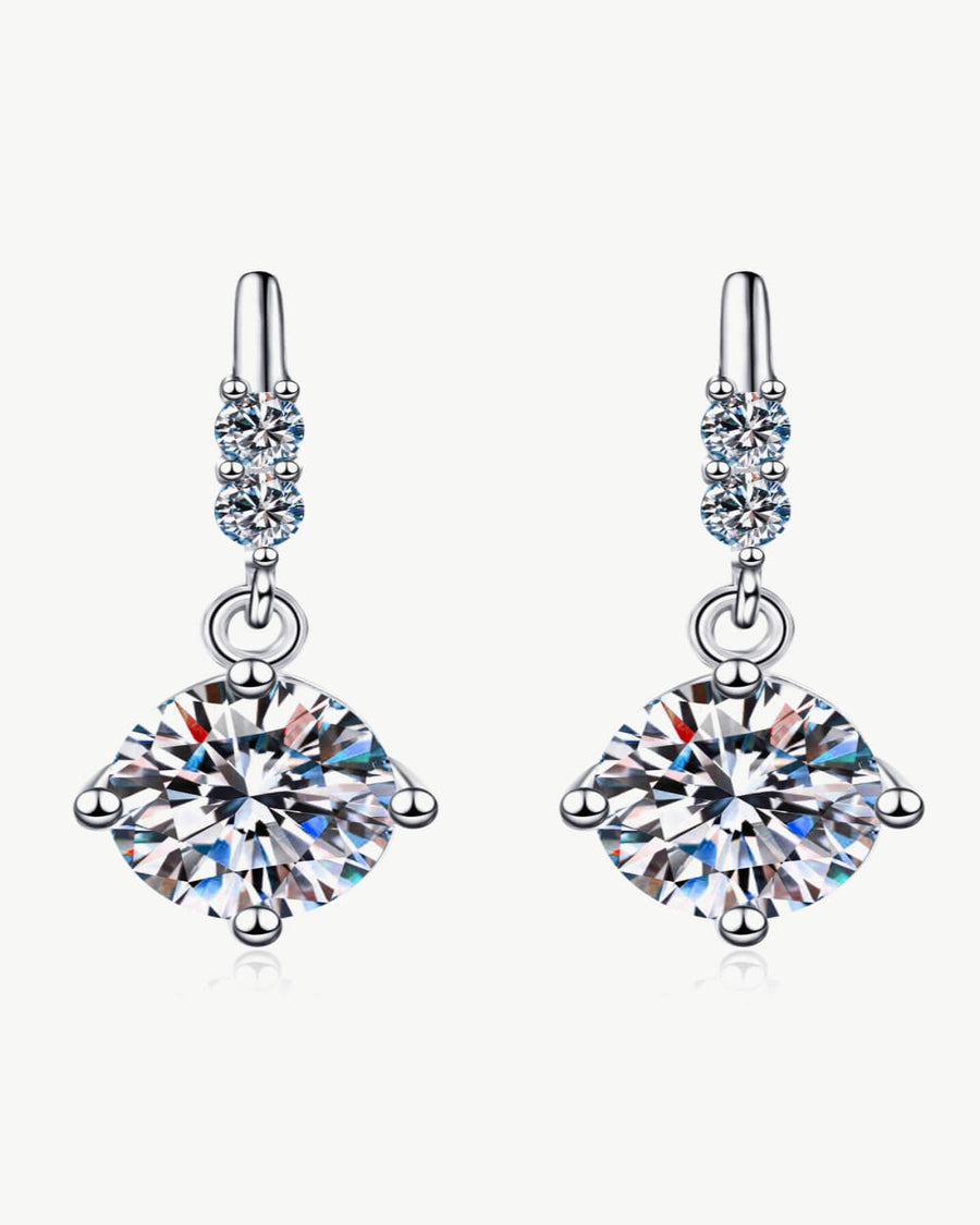 1 Carat Diamond Round Drop Earrings