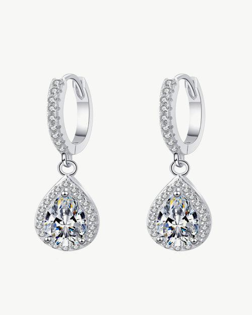 2 Carat Diamond Pear Drop Earrings