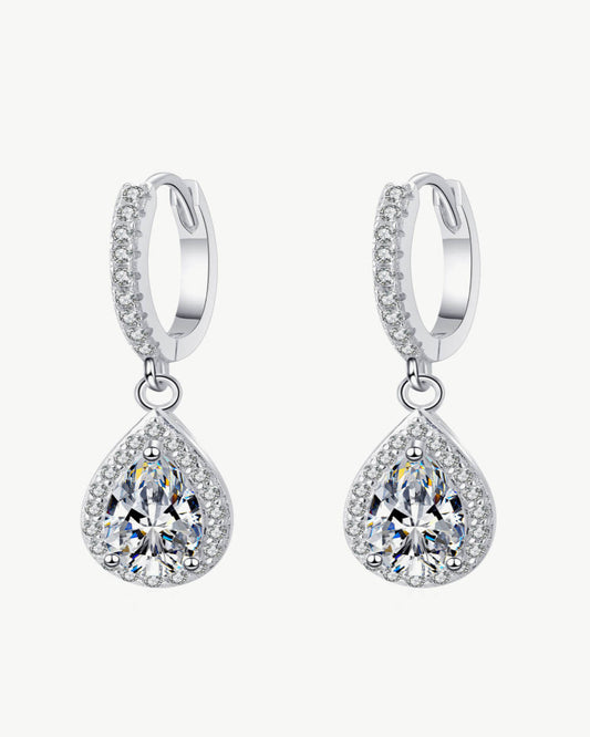 2 Carat Diamond Pear Drop Earrings