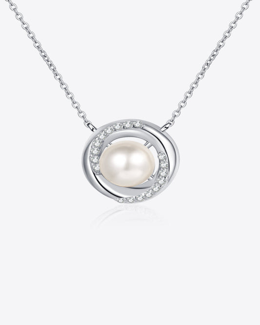 0.18 Carat Diamond Pearl Pendant Necklace