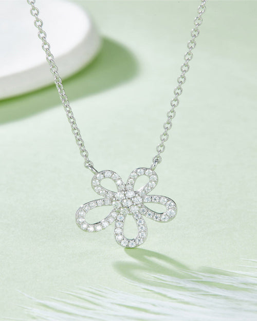 1.8 Carat Diamond Flower Pendant Necklace