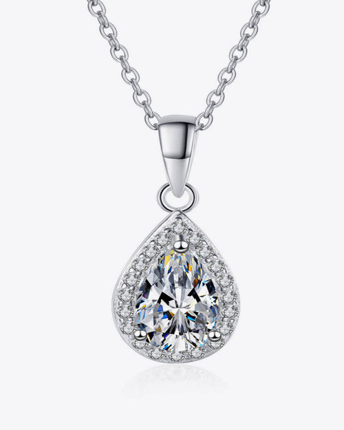 1 Carat Diamond Pear Pendant Necklace