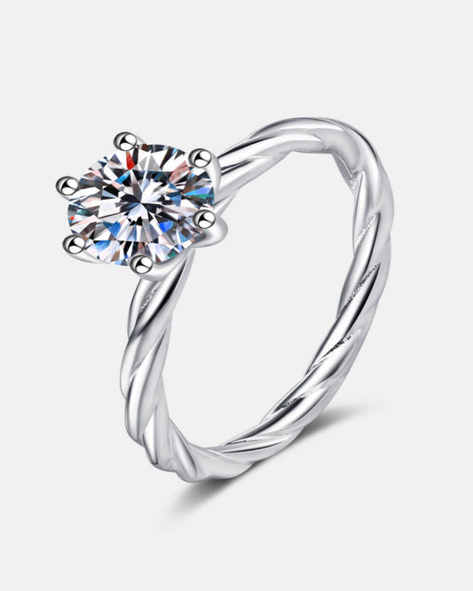 1 Carat Diamond Round Ring - 6-Prong Twisted - 4