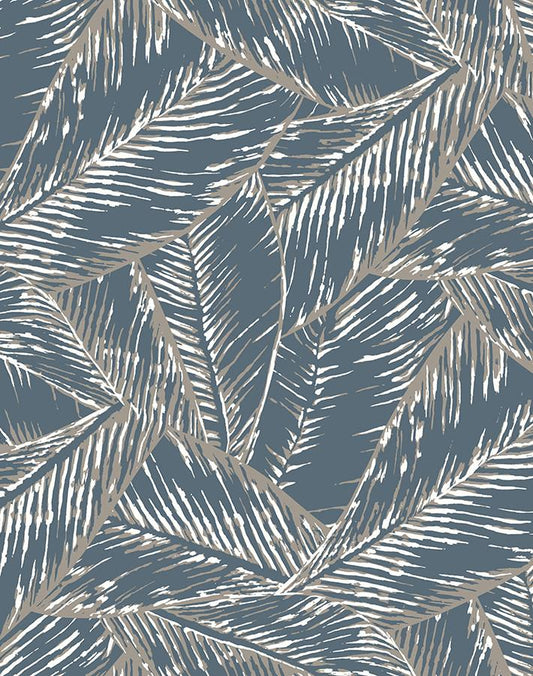 'Best Fronds' Wallpaper by Wallshoppe - Gray - Traditional / 27 in. x 27 ft.