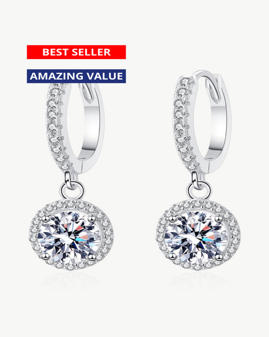 2 Carat Diamond Round Drop Earrings