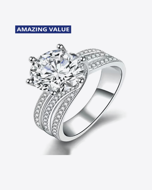 3 Carat Diamond Round Ring - Three-Layer