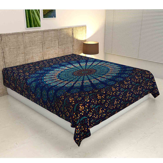 Bettüberwurf Mandala Amba 140 - Blau