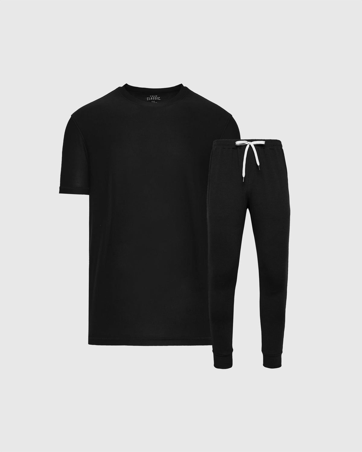 True Classic Black Active Crew and Jogger Pants 2-Pack | Cotton Blend | Athletic Cut | Small