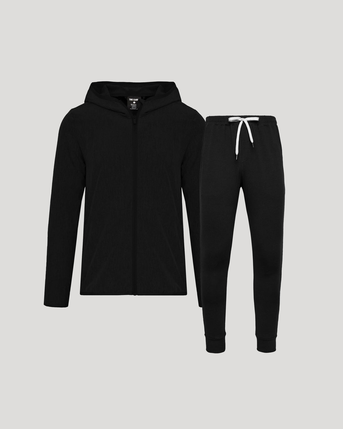 True Classic Black Active Shell Jacket & Active Jogger Pants 2-Pack | Cotton Blend | Athletic Cut | Small