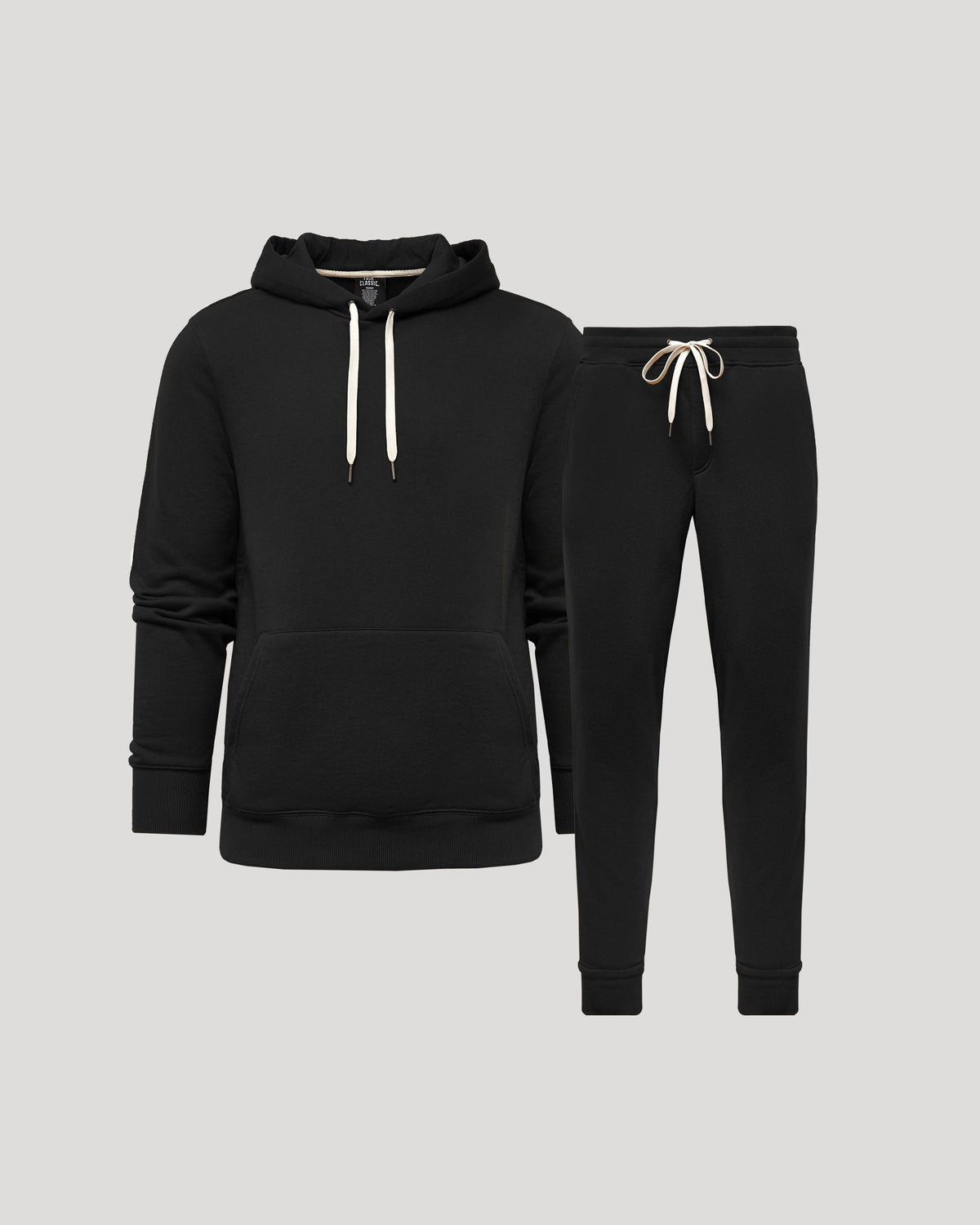 True Classic Black Pullover Fleece Hoodie & Jogger Pants 2-Pack | Cotton Blend | Athletic Cut | 3XL / SmallM | 3XL/Small