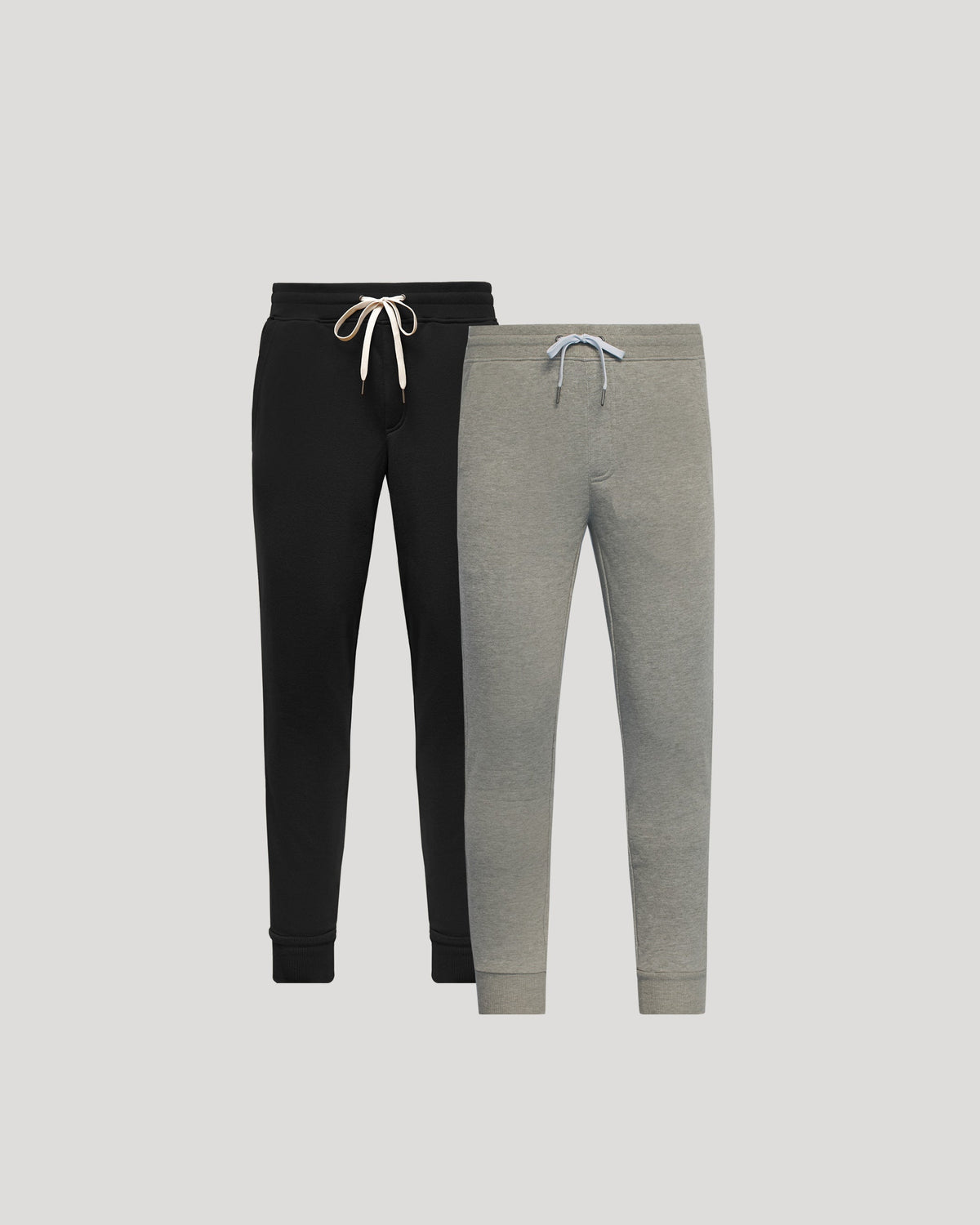True Classic Black & Dark Heather Gray Fleece French Terry Jogger Pants 2-Pack | Medium