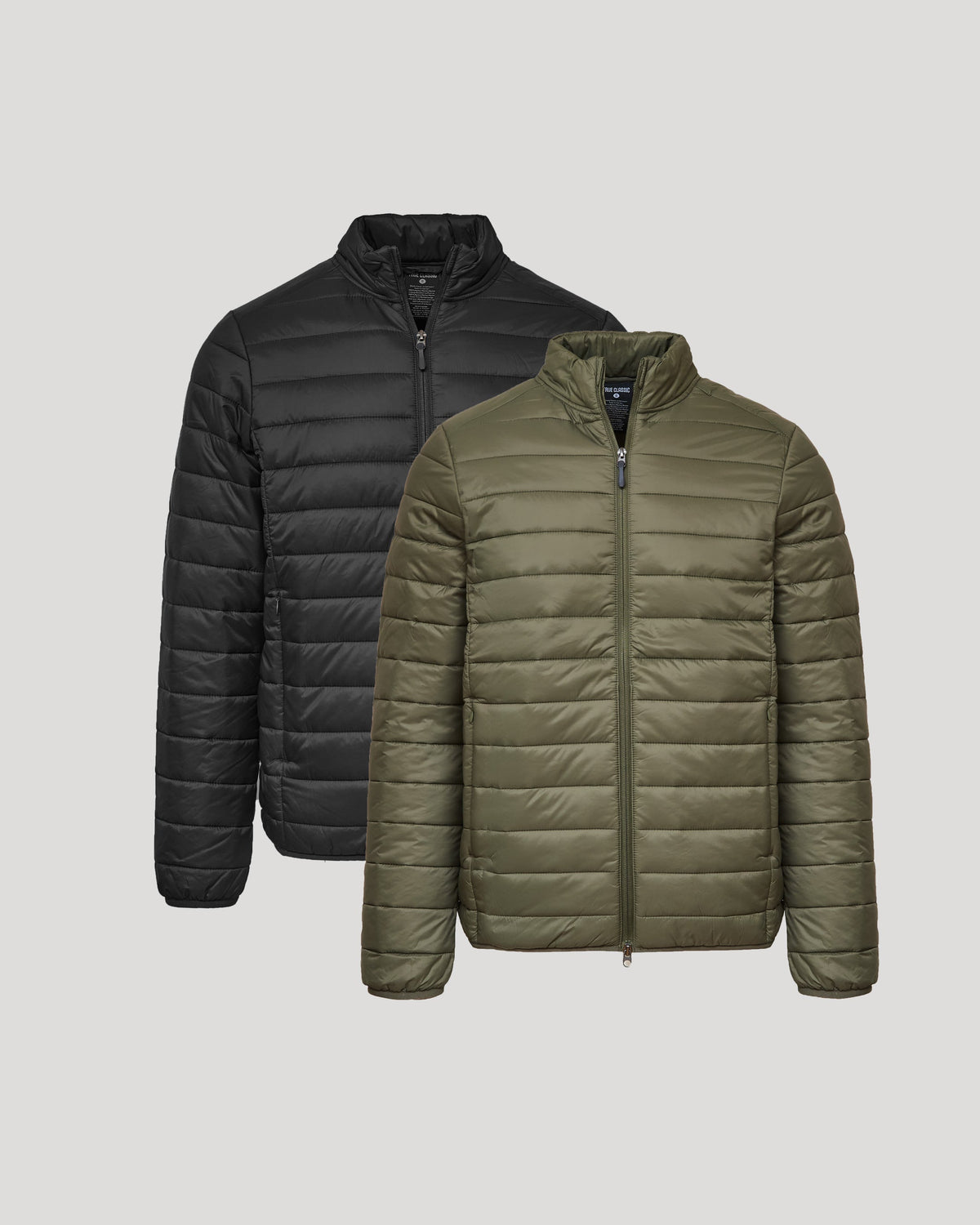 True Classic Black & Military Green Puffer Jacket 2-Pack | Small