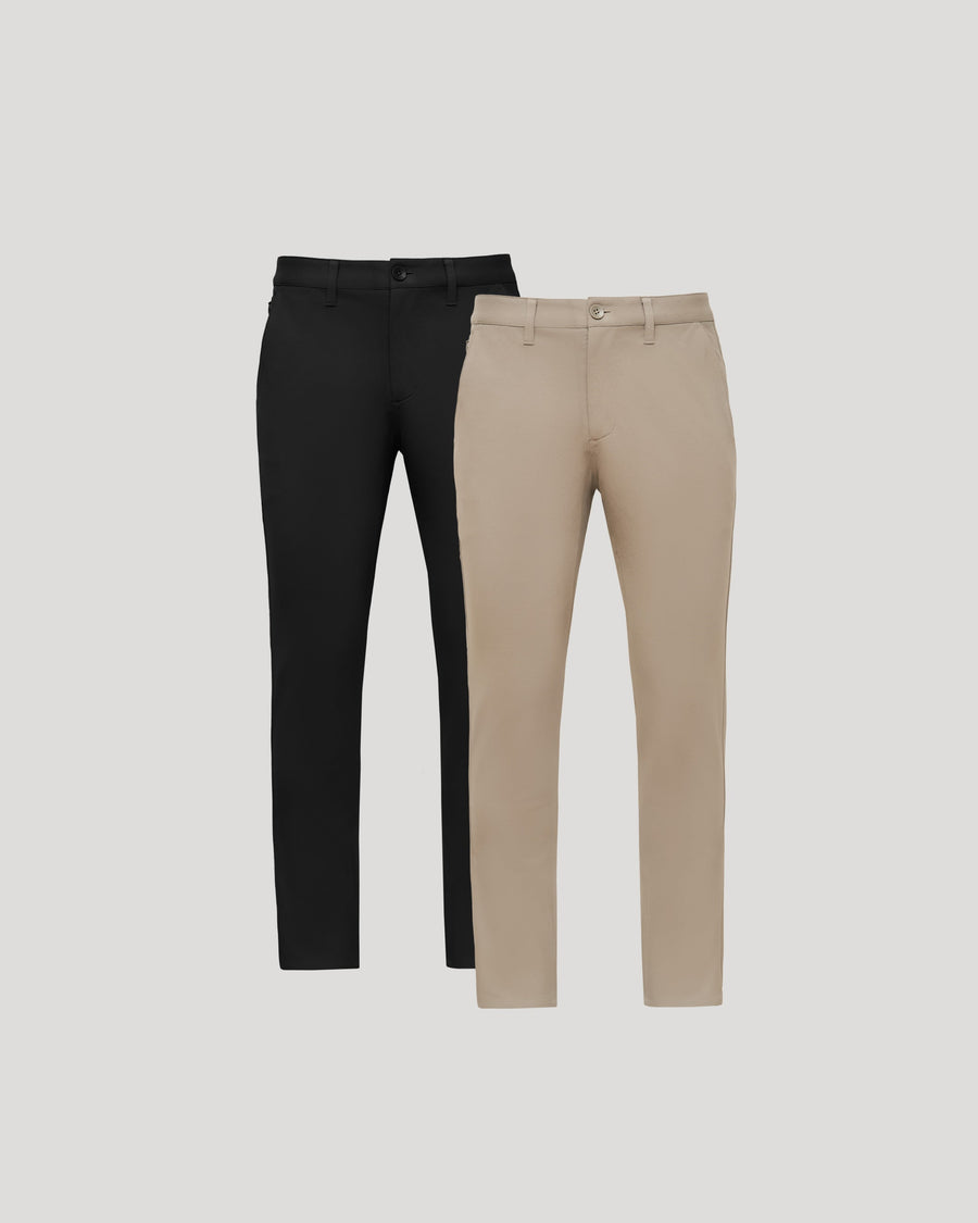 True Classic Black & Khaki Slim Chino Pants 2-Pack | 30