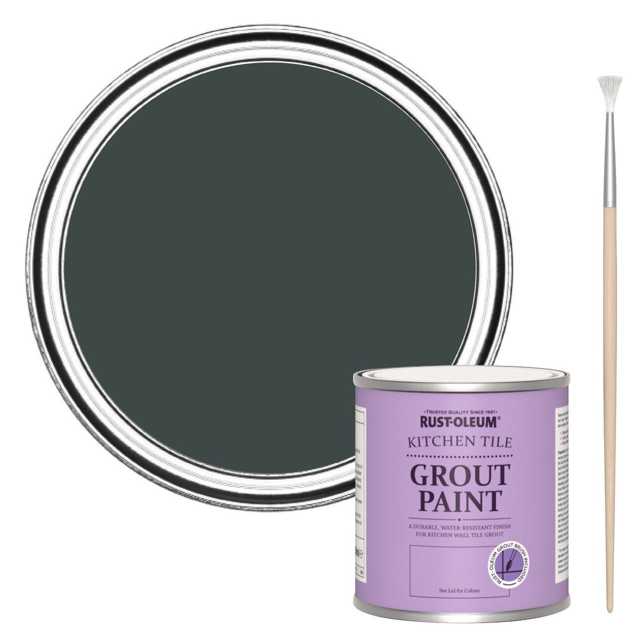 Rust-Oleum Black Kitchen Grout Paint - Black Sand 250ml