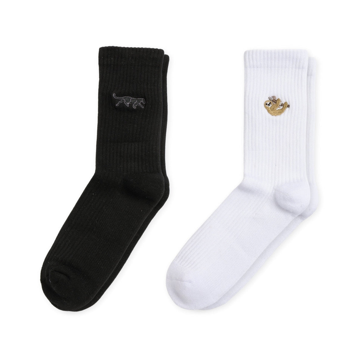 Black & White Ribbed 2 Pack Bamboo Sock Set | UK Adult 4-7