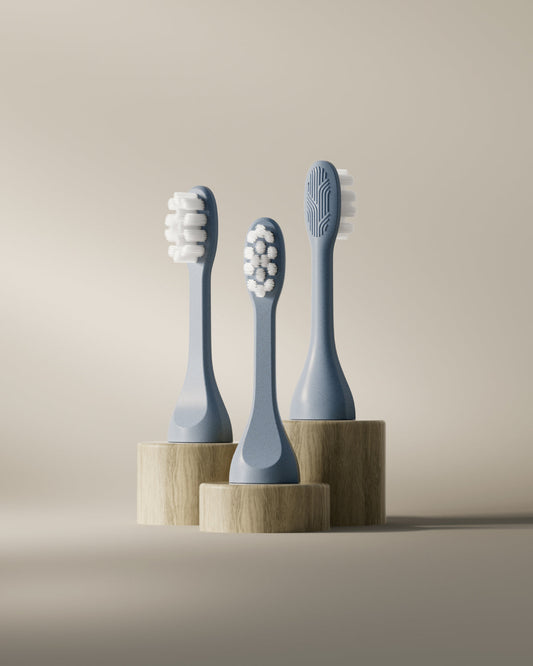 SURI Sustainable Replacement Toothbrush Heads, Pack of 3 Midnight Black