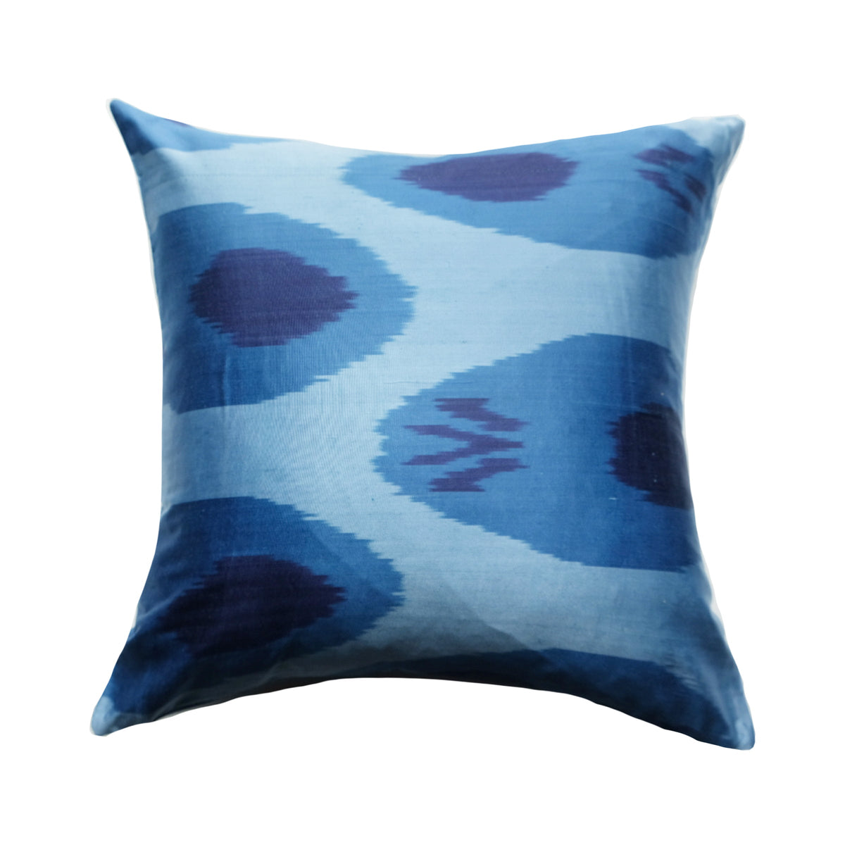 Bocak Silk Ikat Pillow - 20" x 20" / Blue