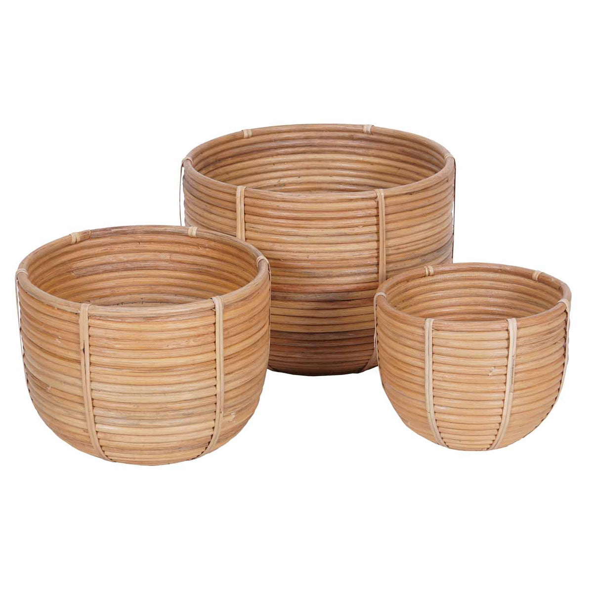 Rattan Korb Blumenkorb Cinta 3er Set