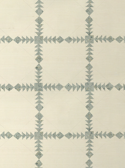 'Borden' Grasscloth Wallpaper by Nathan Turner - Aqua - Grasscloth Roll