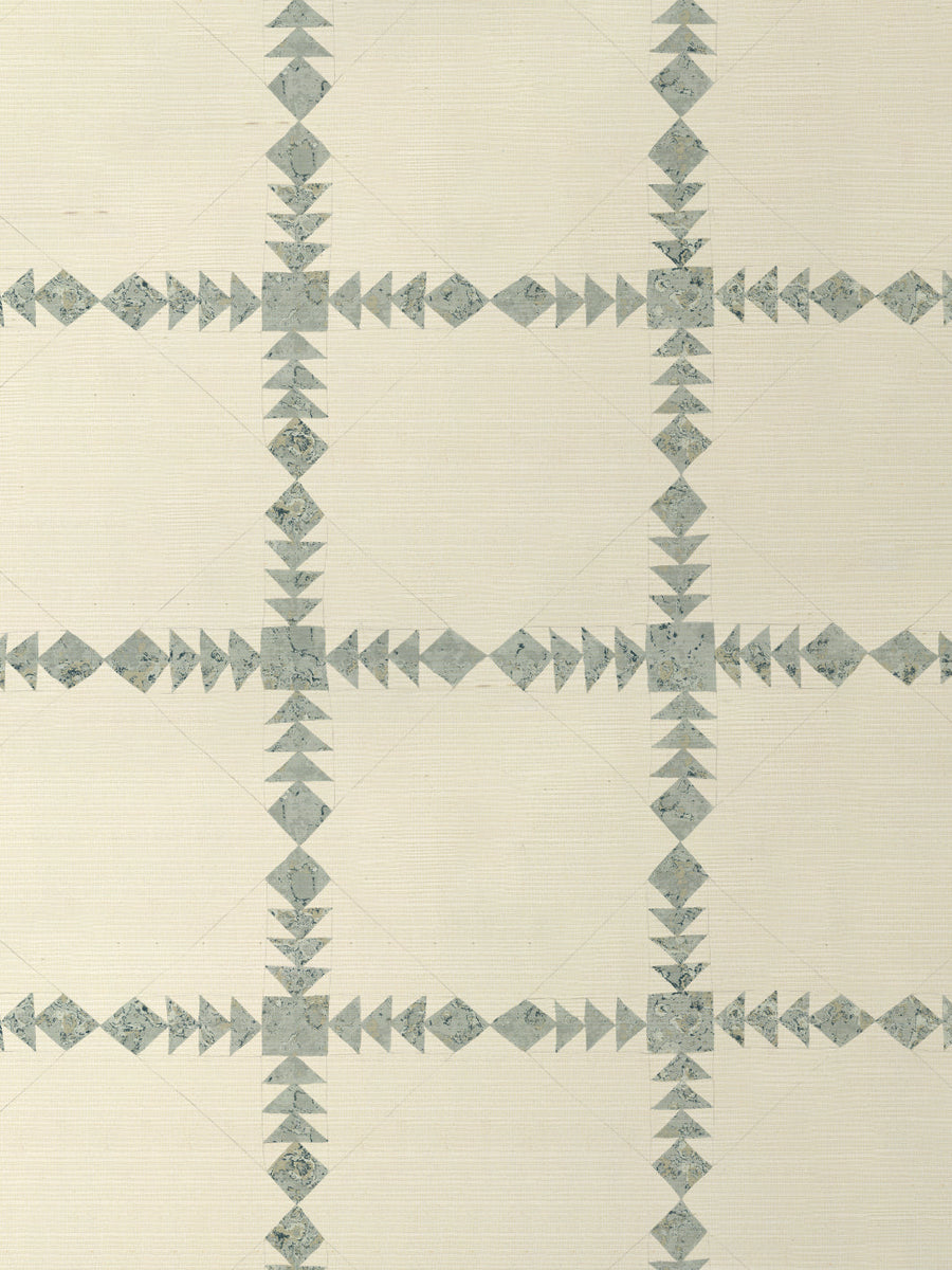 'Borden' Grasscloth Wallpaper by Nathan Turner - Aqua - Grasscloth Roll