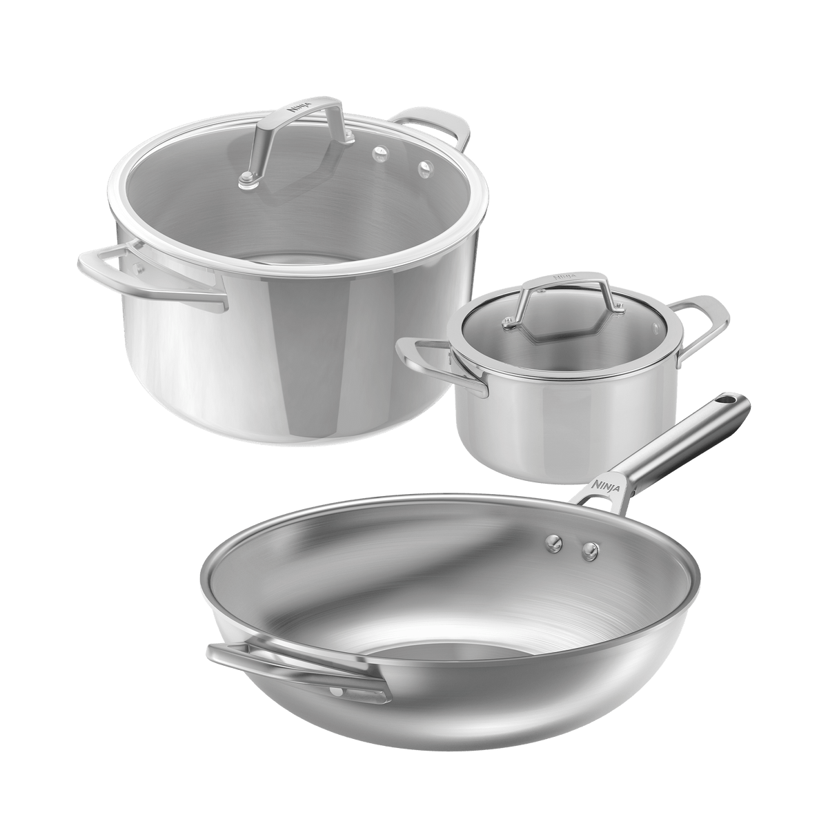 Ninja EverClad Stir & Simmer Set in Stainless Steel | C949BNDUK | by SharkNinja