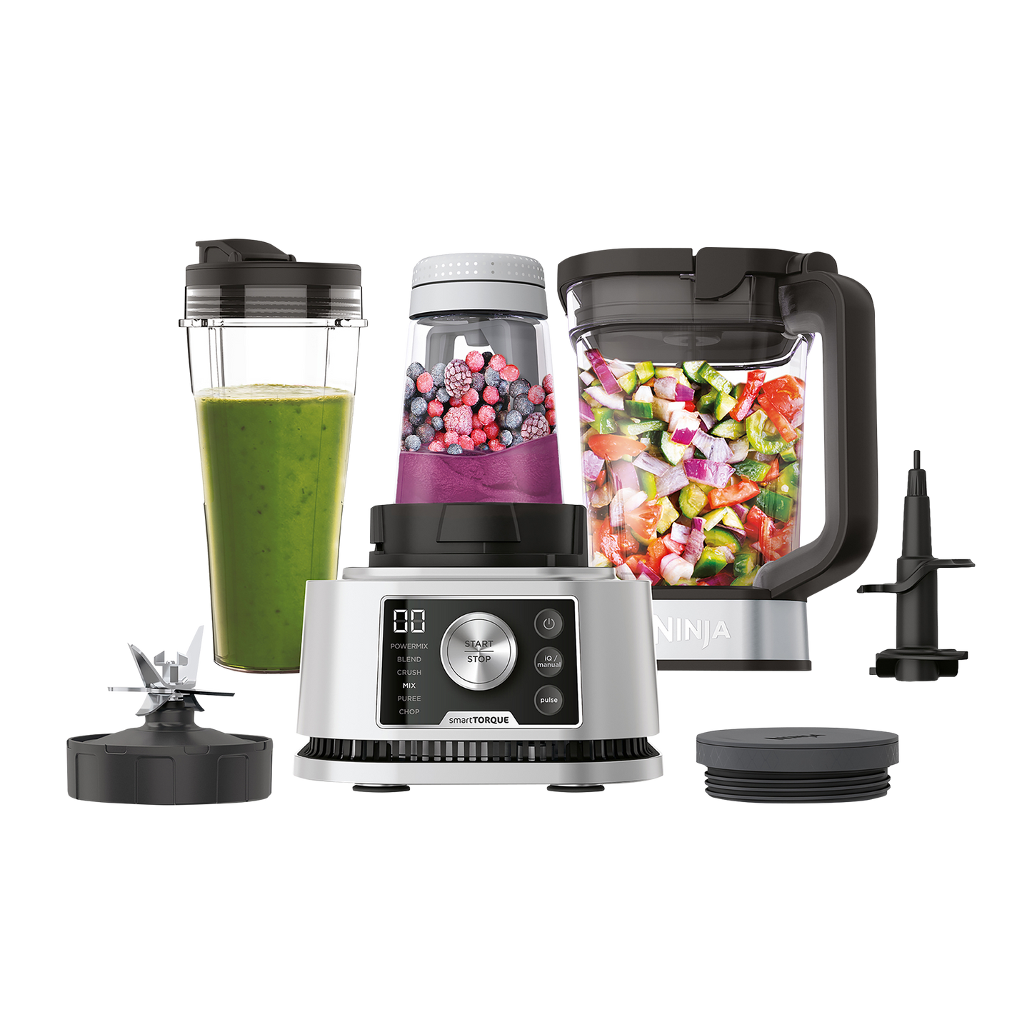 Ninja Foodi Power Nutri Blender 3-in-1 with Smart Torque & Auto-iQ 1200W in Silver | CB350UK | by SharkNinja