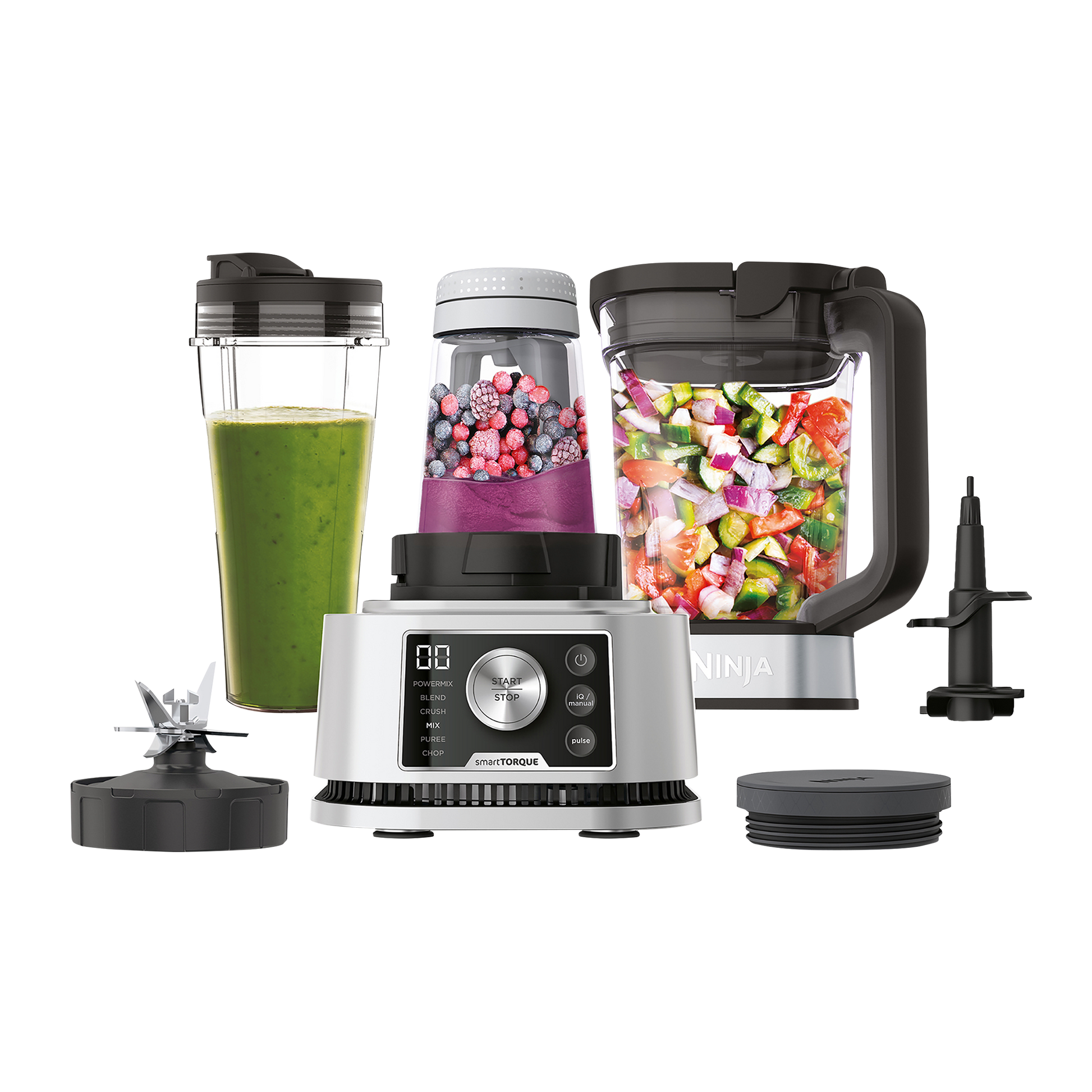 Ninja Foodi Power Nutri Blender 3-in-1 with Smart Torque & Auto-iQ 1200W in Silver | CB350UK | by SharkNinja