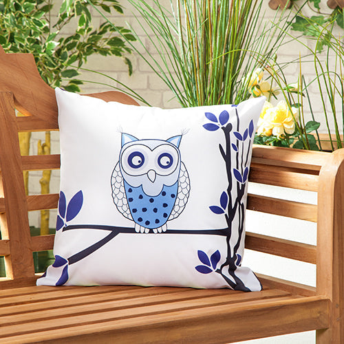 Water Resistant Printed Scatter Cushions Outdoor Garden Furniture Decorative Pillows - Owls / 2 Packs