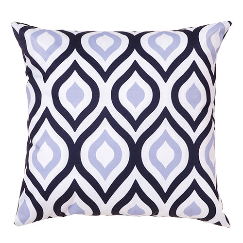 Water Resistant Geometric Garden Scatter Cushions Printed Decorative Pillows - Black/Grey