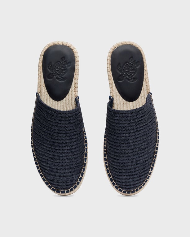 Vilebrequin - Men Raffia-effect Slides Solid - Shoes - Celino2 - Blue - Size 45