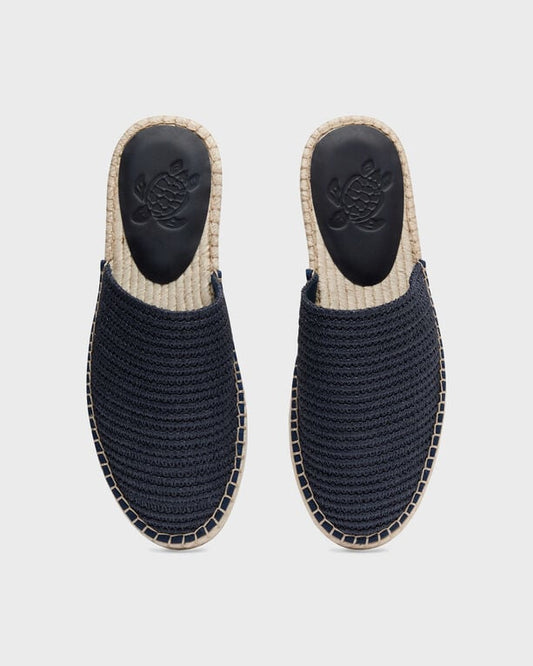 Vilebrequin - Men Raffia-effect Slides Solid - Shoes - Celino2 - Blue - Size 45