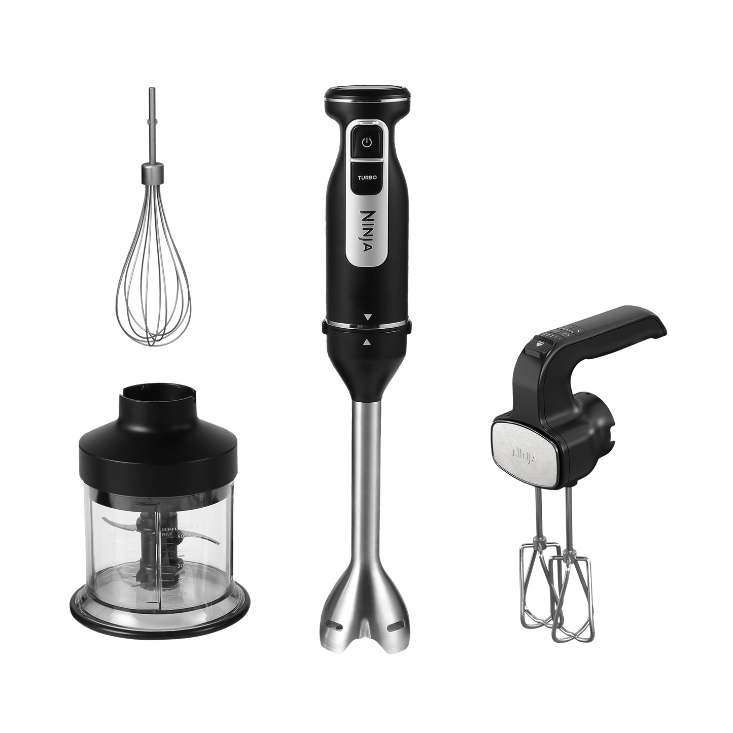 Ninja Foodi 3-in-1 Hand Blender, Hand Mixer & Chopper in Black | CI100UK | by SharkNinja