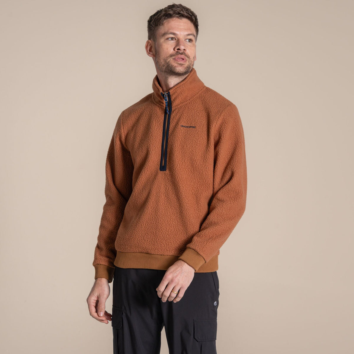 Craghoppers Men's National Trust Cormorant Half Zip Fleece | Gingerbread