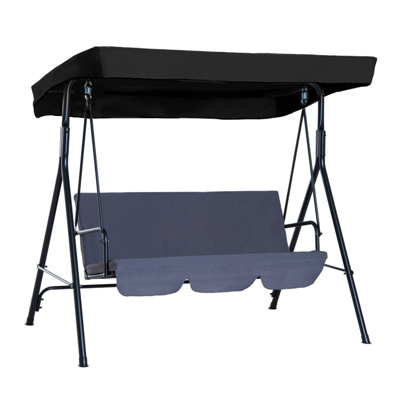 Water Resistant 2 Seater Swing Canopy Cover Outdoor Replacement Hammock Covers with Velcro - Black